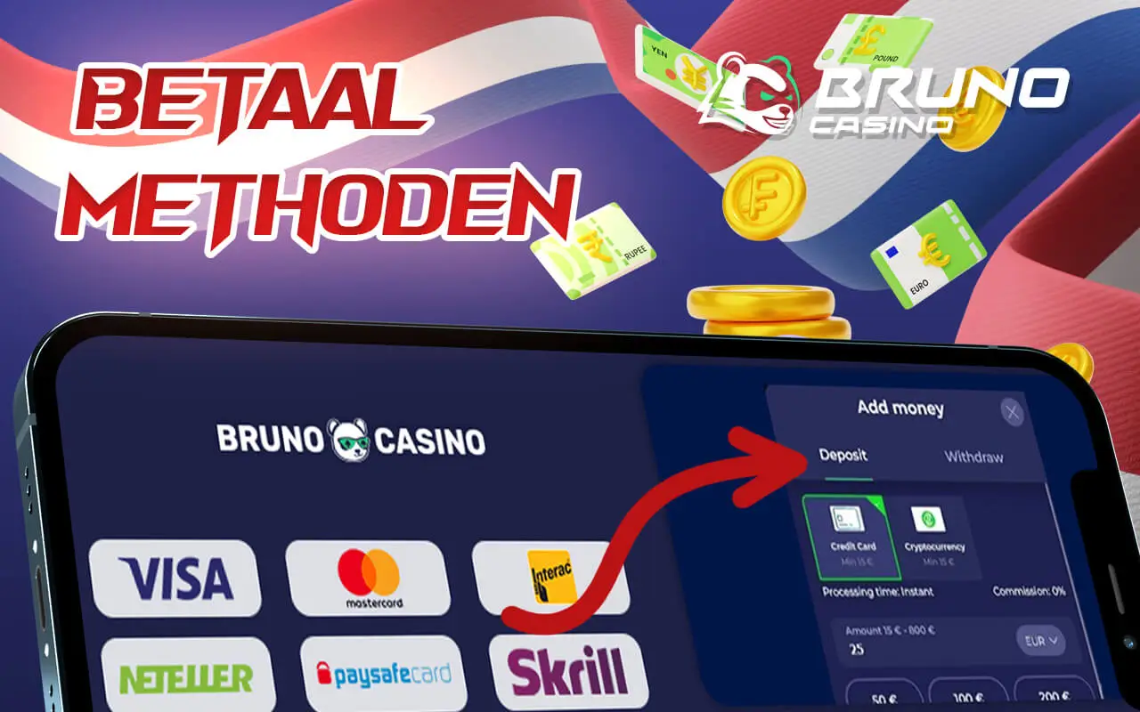 Veel betaalmethoden bij Bruno Casino NL